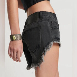 One Teaspoon Black Bonitas Low Waist Denim Shorts Size 26